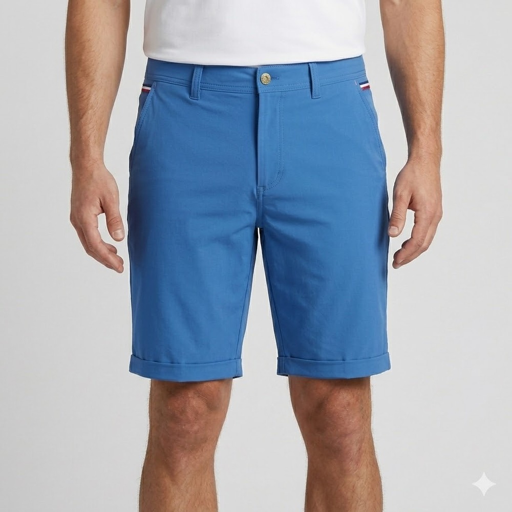 Alberto Golf Shorts Tech‎ Stretch Water Repellent Blue Men Size 36 EUC